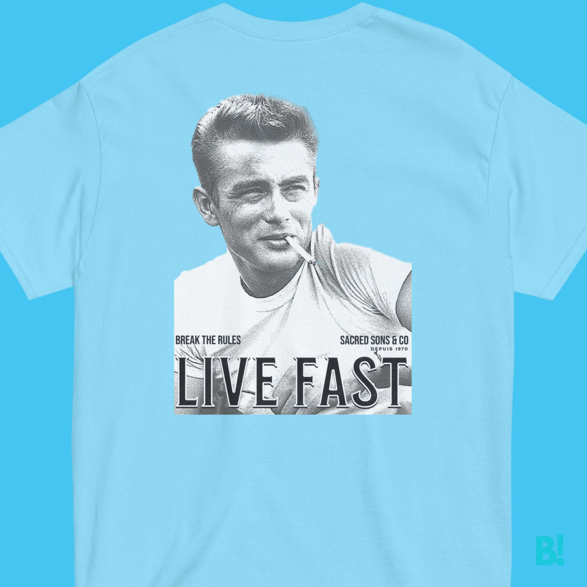 Live Fast Tee - Timeless Unisex Style | Sacred Sons & Co Embrace timeless cool with the "Live Fast" tee from Sacred Sons & Co. 100% Cotton, unisex, 5 colors, sizes S-XXXL. Designed by DEPUIS 1970. Shop now! €34.50 B!NKY Comfywear