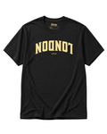 London Est. Ad 47 T-Shirt | Old City Varsity black T-shirt featuring bold 'LONDON' print.