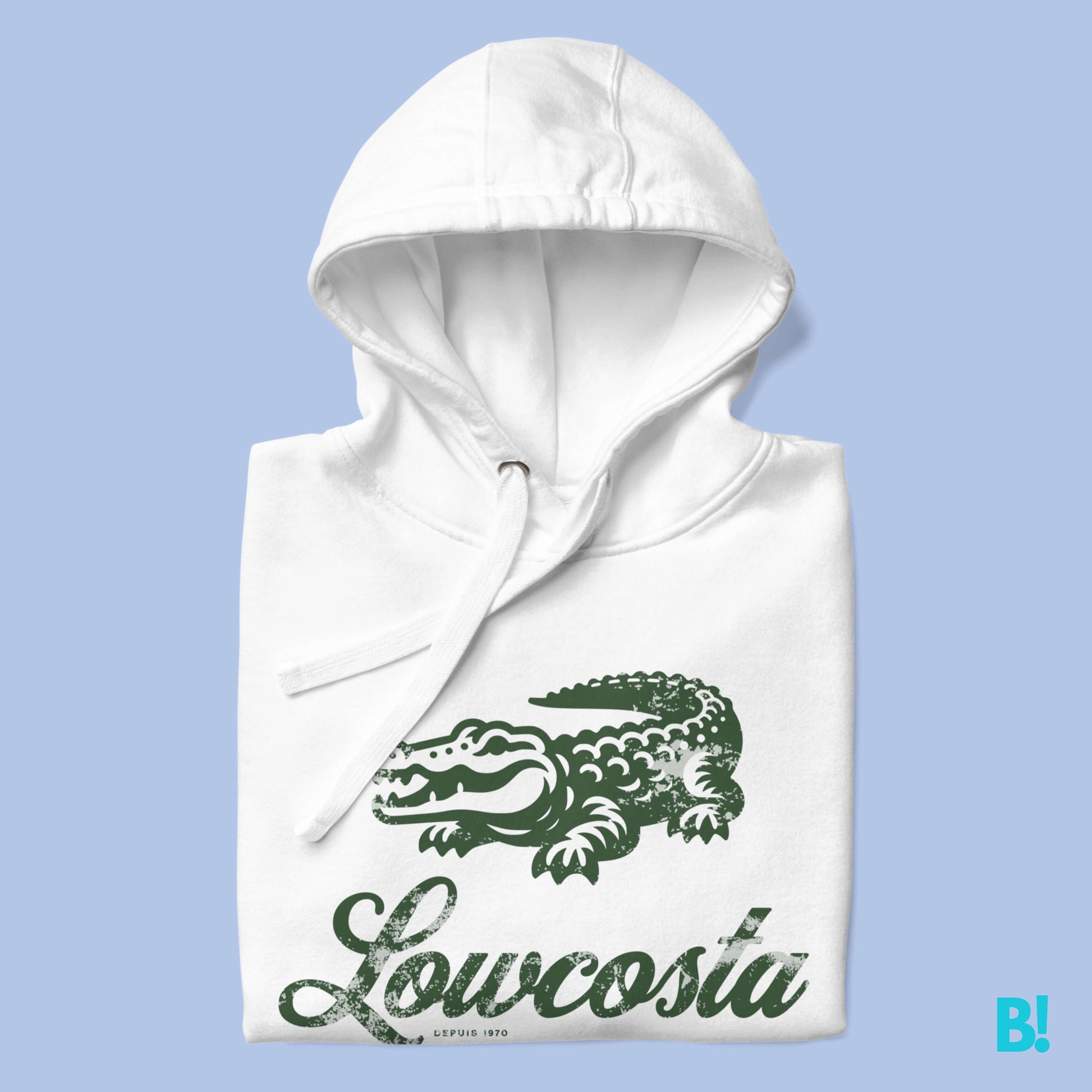 LOWCOSTA HOODIE Unleash the Croc and Upgrade your style with our Unisex Lowcosta Hoodie.Stay comfy with our 100% Cotton-Faced hoodie, featuring a durable cotton-poly blend, front pouch pocket, and 3-panel hood. For the perfect fit, order one size up. €44.