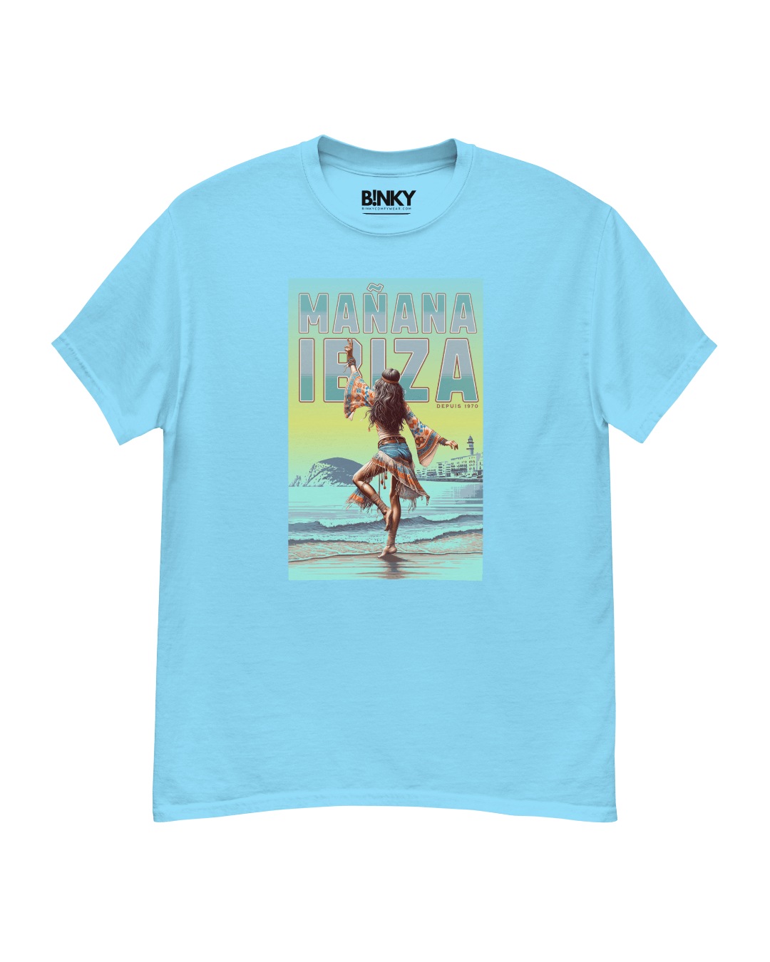 The MAÑANA IBIZA T-Shirt is a tribute to endless sunsets, sandy toes, and the island’s unique magic. A perfect blend of bohemian spirit and laid-back style, designed for those who truly know how to live in the moment. Made from 100% premium cotton for ult