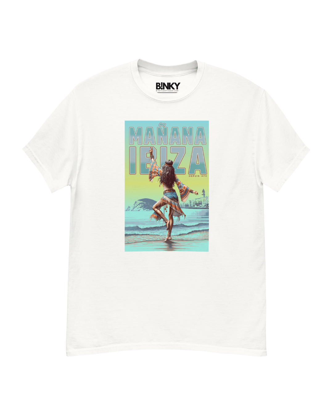 The MAÑANA IBIZA T-Shirt is a tribute to endless sunsets, sandy toes, and the island’s unique magic. A perfect blend of bohemian spirit and laid-back style, designed for those who truly know how to live in the moment. Made from 100% premium cotton for ult