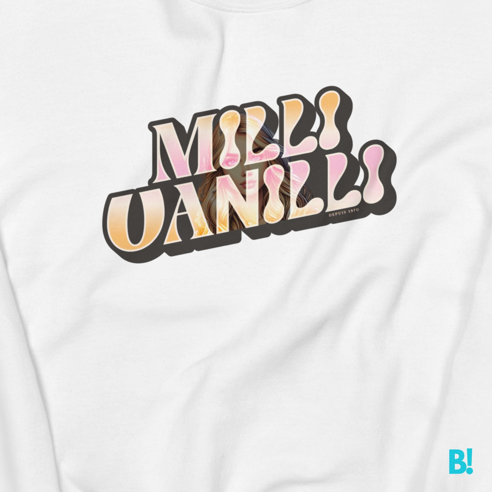 Add a splash of 90s Nostalgia to your wardrobe with the Milli Vanilli Sweater. Featuring a playful ice cream color palette, this sweater is a pure tribute to the iconic Pop Duo. Made from a super-soft 50/50 cotton-polyester blend, it’s available in white,