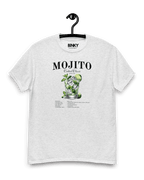 MOJITO COCKTAIL T-SHIRT featuring a refreshing mojito graphic on a comfy organic cotton tee by Binky Comfywear.