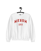 MOKUM EST 1300 SWEATER featuring an upside-down design, celebrating Amsterdam with iconic XXX symbols.