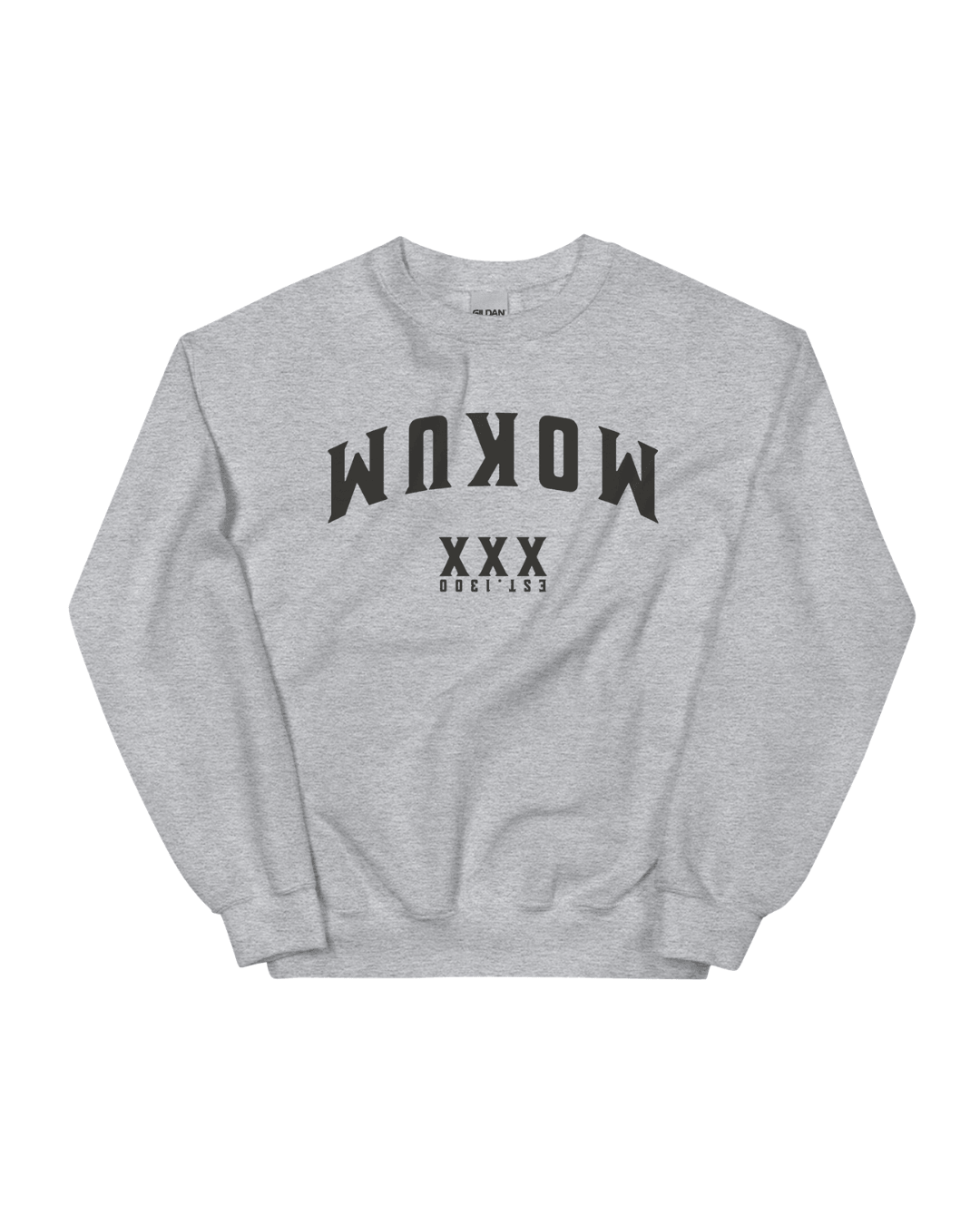 Amsterdam Sweater | Mokum Est 1300 Edition - Gray sweatshirt featuring 'Mokum' design.