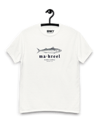 MACKEREL T-SHIRT featuring a mackerel illustration, inspired by Dutch heritage and maritime culture.