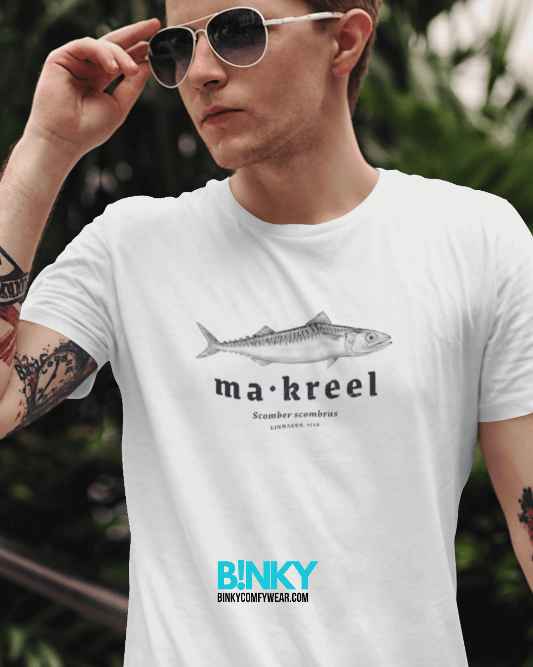 Mackerel T-Shirt – 100% cotton, regular fit, maritime-inspired design