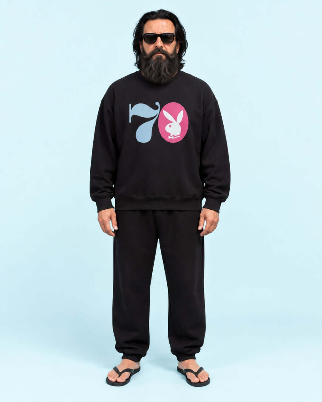 BINKY Midnight Hustle '70 Heavy Sweater in Black worn by Walter in the BINKY studio.