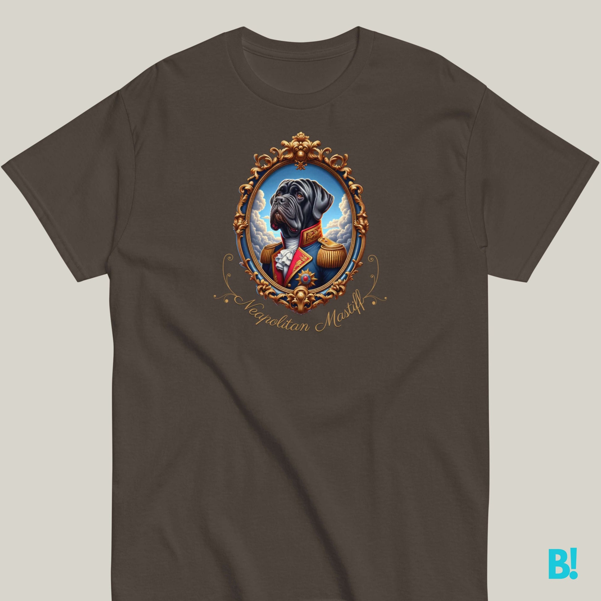 Neapolitan Mastiff Napoleon T-shirt – 100% Cotton Celebrate your Neapolitan Mastiff with this iconic Napoleon dog portrait T-shirt. 100% cotton, 7 colors. Perfect for dog lovers! €29.50 B!NKY Comfywear