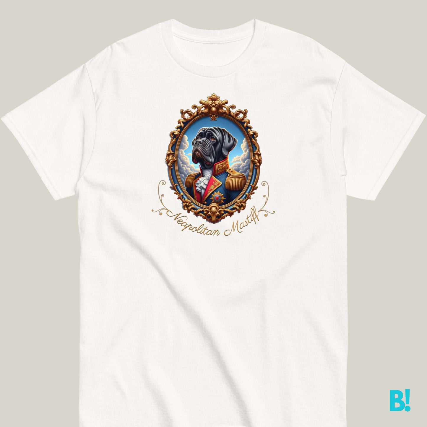 Neapolitan Mastiff Napoleon T-shirt – 100% Cotton Celebrate your Neapolitan Mastiff with this iconic Napoleon dog portrait T-shirt. 100% cotton, 7 colors. Perfect for dog lovers! €29.50 B!NKY Comfywear