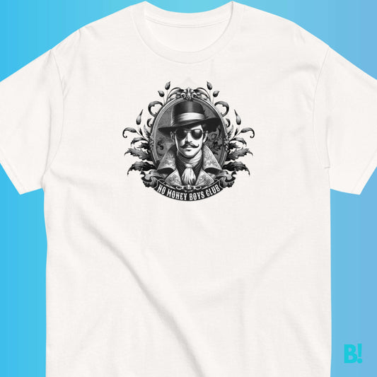 No Money Boys Club Vintage Vibe TShirt Be part of the exclusive 'No Money Boys Club' with this cool T-Shirt. Featuring a stylish guy with shades and a cool hat, it's a nod to the 99%. Who needs millions when you've got this much charm?• 100% Cotton• Unise
