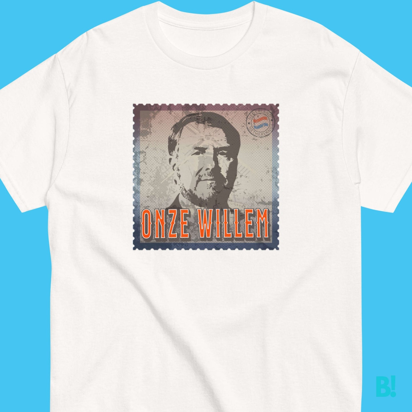 Onze Willem Koningsdag 2024 T-Shirt Nederland Tshirt Gear up for Koningsdag like royalty with 'Onze Willem' tee! Celebrate in style with King Willem Alexander's majestic portrait against a picturesque Dutch backdrop. Get ready to party with windmills and