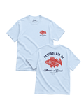Pescaderia T-Shirt | Alhaurín El Grande, featuring a fish design on a light blue t-shirt.