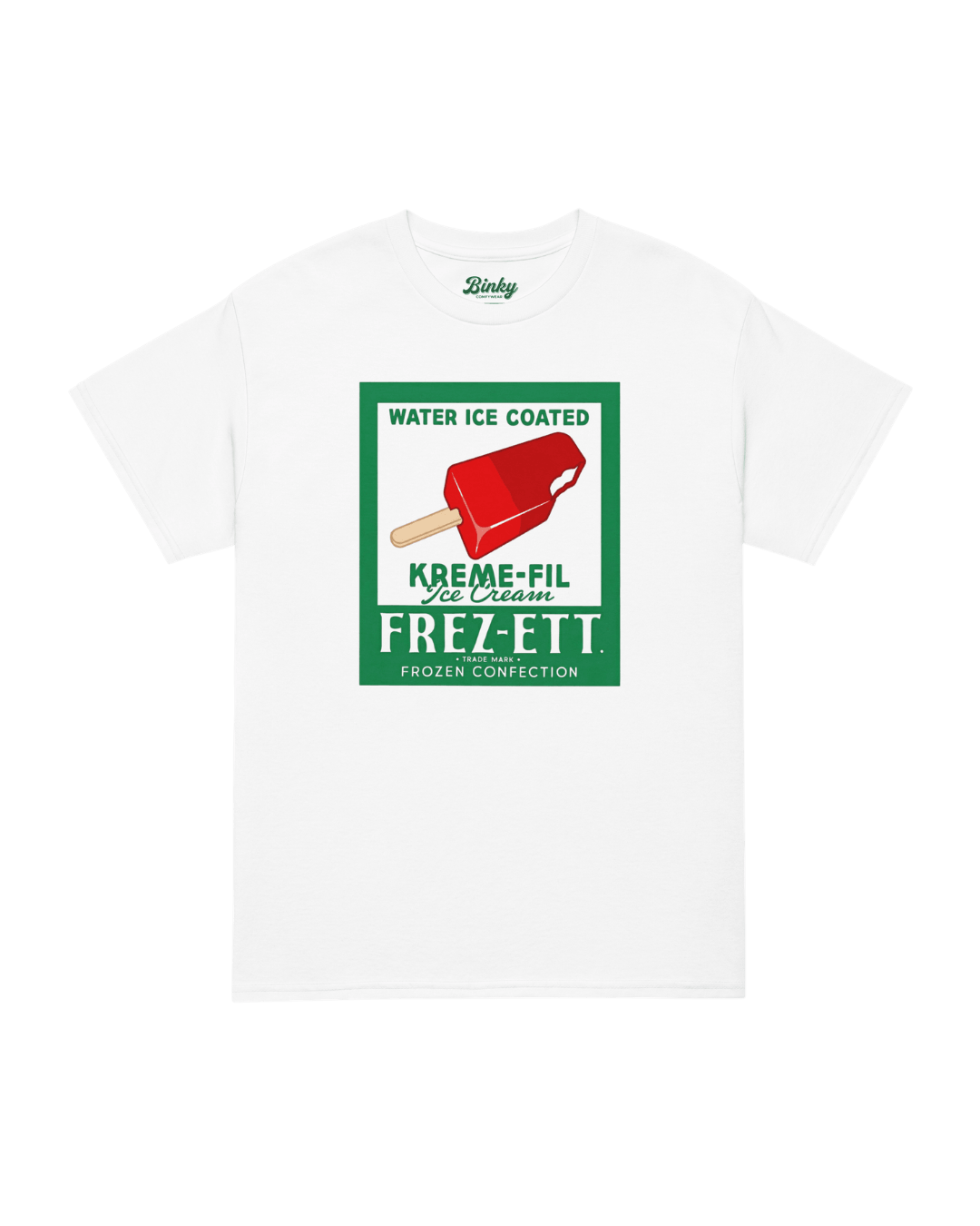 POPSICLE T-SHIRT | VINTAGE AMERICANA POP-ART featuring a graphic of a red popsicle on a white tee.