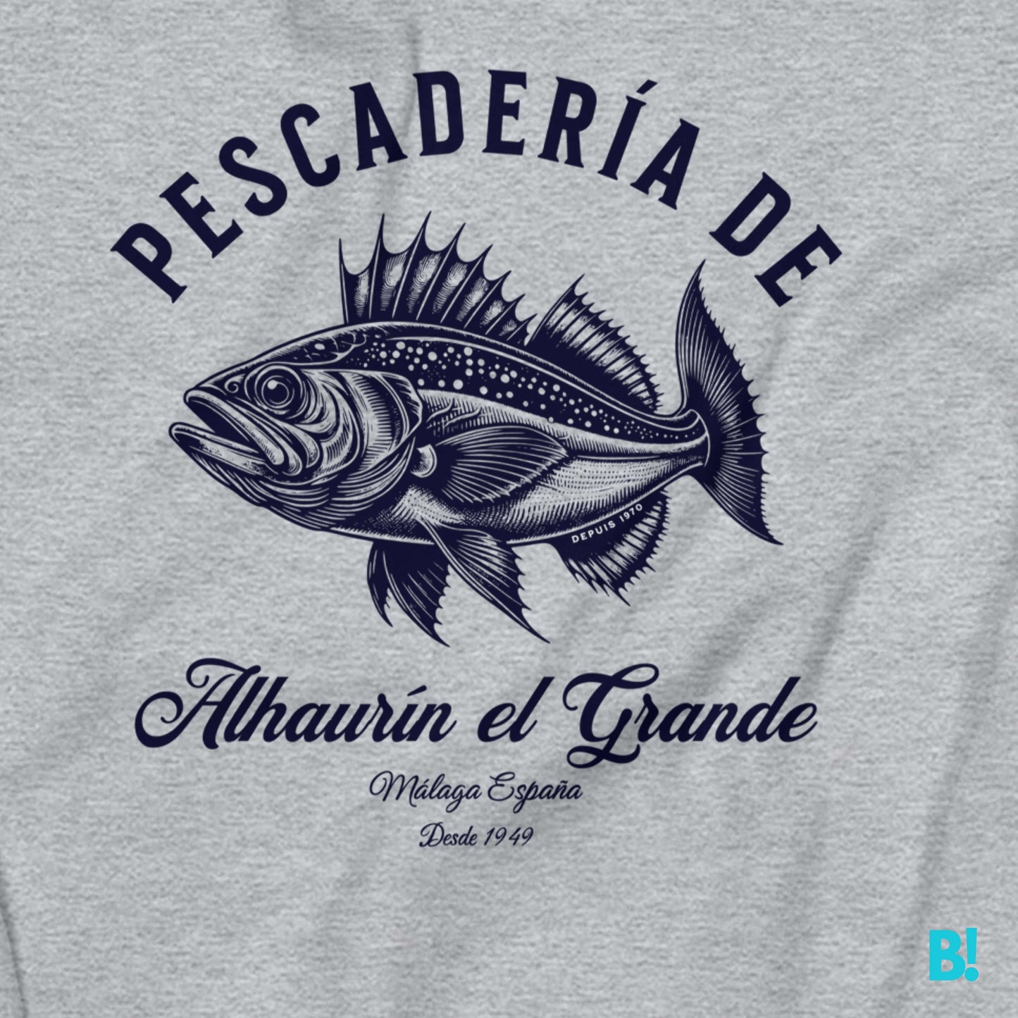 Classic "Pescadería" Sweater by DEPUIS 1970 Wrap yourself in comfort with the timeless "Pescadería de Alhaurin" Sweater. Made from a 50/50 blend of pre-shrunk Cotton & Polyester for a soft & perfect fit. €39.0 B!NKY Comfywear