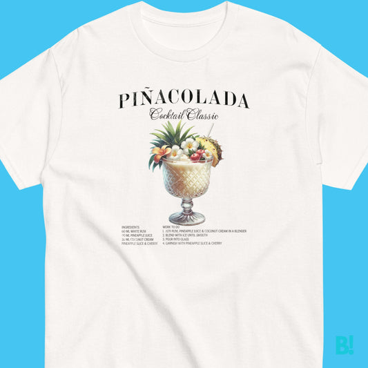 Pina Colada Classic Cocktail T-Shirt Elevate your wardrobe with our Pina Colada Cocktail T-Shirt: Crafted from 100% cotton, it's a tropical escape in every stitch. €29.50 B!NKY Comfywear