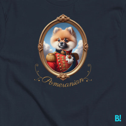 Pomeranian Napoleon Dog Portrait T-shirt – 100% Cotton Pomeranian fans, this Napoleon dog portrait T-shirt is for you! Soft cotton, available in 7 colors. Perfect for playful dog lovers! €29.50 B!NKY Comfywear