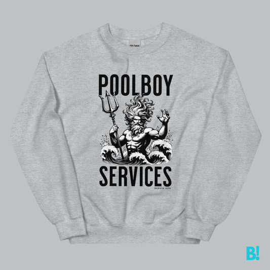 Comfort in Style: POOLBOY SERVICES Sweater Embrace luxury with the Classic "Pool Boy Services" Sweater by DEPUIS 1970. A soft, perfect fit in a timeless design. Size & Measure Guides in the gallery. €39.0 B!NKY Comfywear