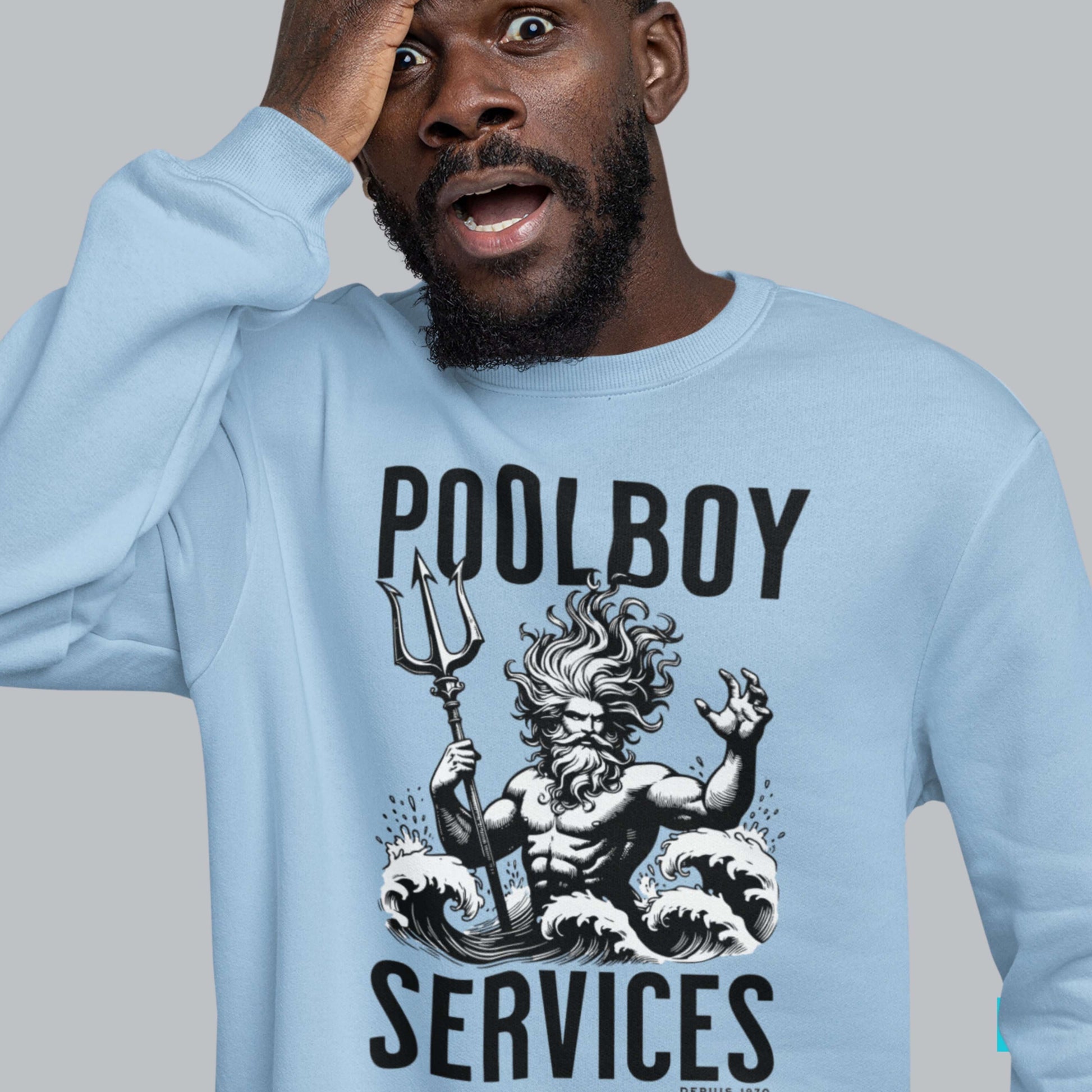 Comfort in Style: POOLBOY SERVICES Sweater Embrace luxury with the Classic "Pool Boy Services" Sweater by DEPUIS 1970. A soft, perfect fit in a timeless design. Size & Measure Guides in the gallery. €39.0 B!NKY Comfywear