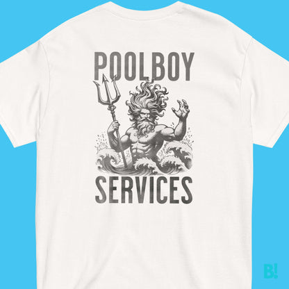 Dive In Style: Pool Boy Service T-Shirts! Splash into cool with our 100% cotton Pool Boy T-Shirts! Available in 5 vibrant colors & all sizes. Perfect poolside attire by B!NKY. €34.50 B!NKY Comfywear