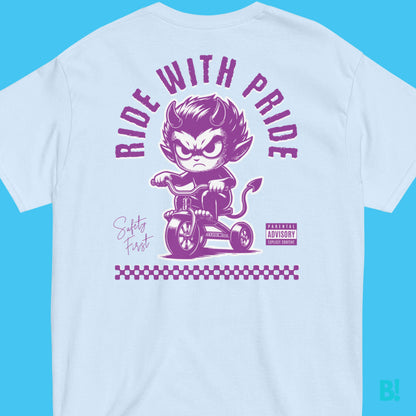 Ride with Pride - Unisex 100% Cotton T-Shirt Ride like a devil, look like an angel! 100% Cotton, Unisex, 6 Colors, Sizes S-XXXL. Print design by B!NKY Comfywear. Size guide available. €34.50 B!NKY Comfywear