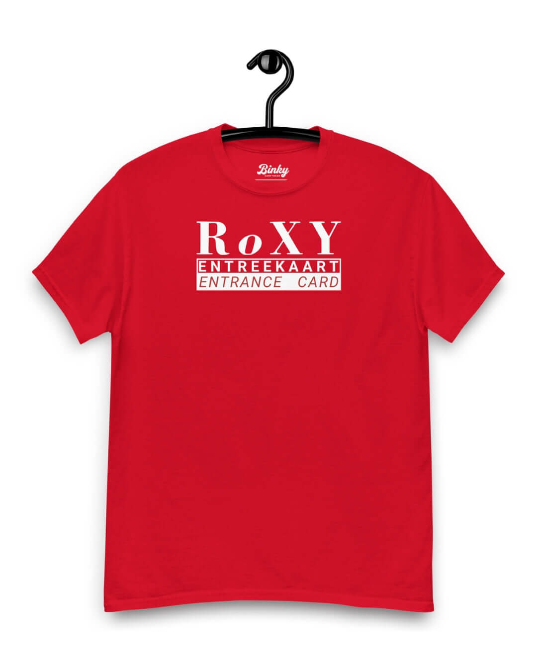 ROXY NIGHTCLUB T-SHIRT | AMSTERDAM HOUSE LEGEND in bold white text on a vibrant red tee.