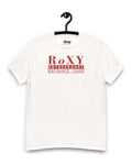 ROXY NIGHTCLUB T-SHIRT | AMSTERDAM HOUSE LEGEND featuring a white t-shirt with Roxy entrance card design.