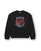 SAALBACH SKI TEAM HEAVY SWEATER showcasing retro ski style in unisex oversized fit for bold winter vibes.