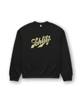 SCHLITZ HEAVY SWEATER featuring iconic typography on a black oversized unisex sweatshirt.