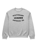 Stuyvesant Leader Heavy Sweater featuring 'STUYVESANT LEADER PHYSICAL ED.' lettering on a grey background.