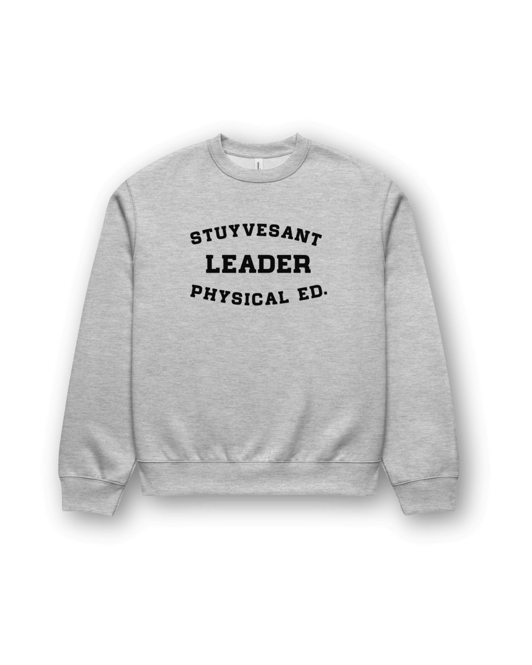 STUYVESANT LEADER HEAVY SWEATER featuring arched lettering for retro street style.