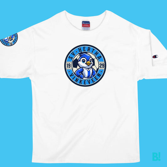 Sv Hertha Vinkeveen Clubhouse T-Shirt Stand out from the crowd with our SV Hertha Clubhouse T-Shirt! Designed by B!NKY Comfywear and Champion, this High Quality T-Shirt pays homage to SV Hertha Vinkeveen with captivating fantasy artwork, including the clu