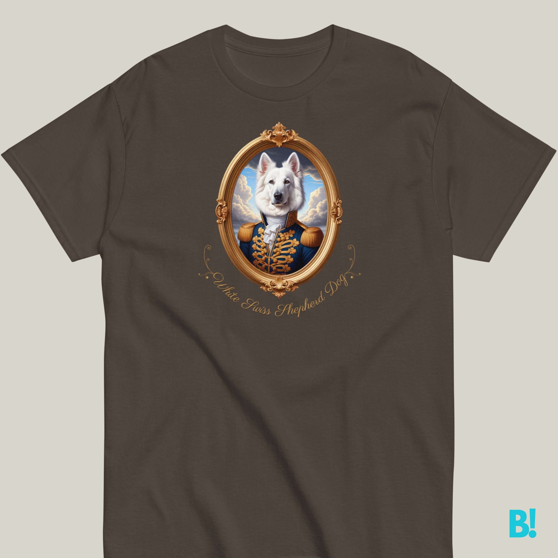 White Swiss Shepherd Dog Portrait T-shirt – Cotton Comfort Love your White Swiss Shepherd? This T-shirt with a Napoleon portrait is perfect! 100% cotton, 7 color options. Get yours today! €29.50 B!NKY Comfywear