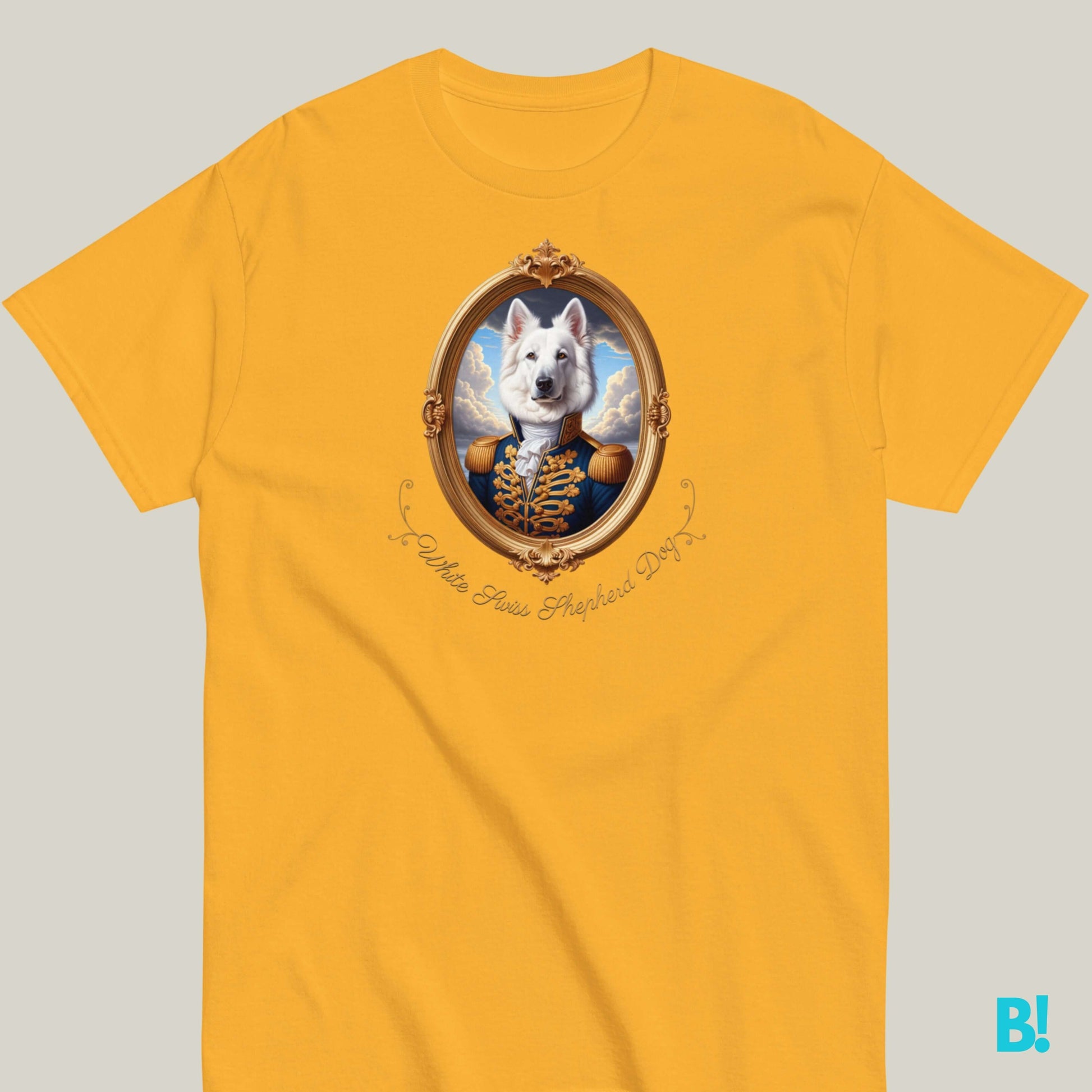 White Swiss Shepherd Dog Portrait T-shirt – Cotton Comfort Love your White Swiss Shepherd? This T-shirt with a Napoleon portrait is perfect! 100% cotton, 7 color options. Get yours today! €29.50 B!NKY Comfywear