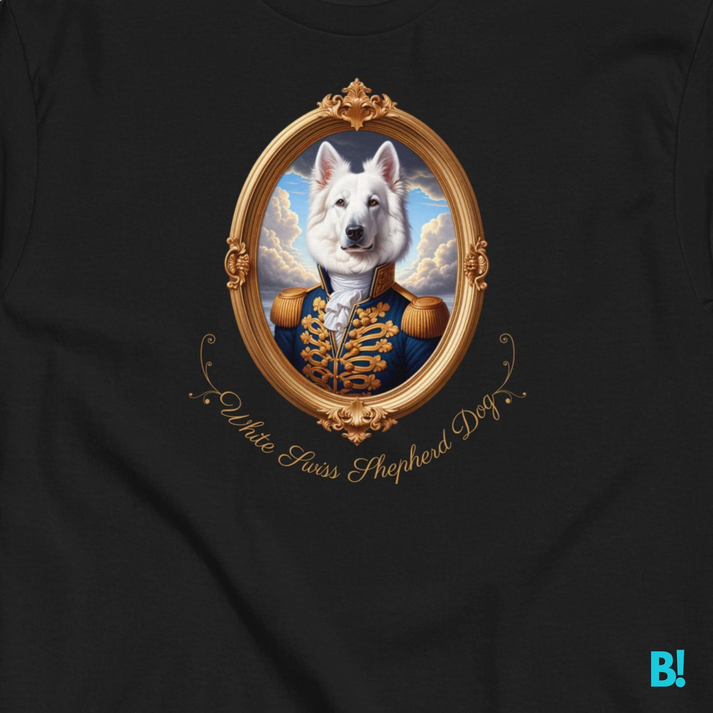 White Swiss Shepherd Dog Portrait T-shirt – Cotton Comfort Love your White Swiss Shepherd? This T-shirt with a Napoleon portrait is perfect! 100% cotton, 7 color options. Get yours today! €29.50 B!NKY Comfywear