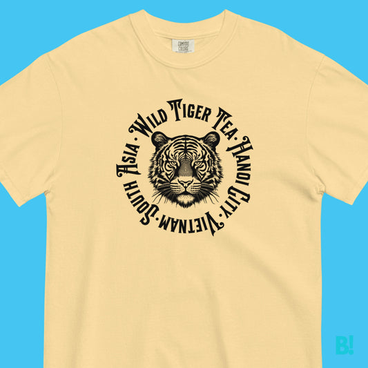 Wild Tiger Tea Classic Vintage Retro T-ShirtUnleash the Roar of Flavor with Wild Tiger Tea T-Shirt: Straight from the Heart of Hanoi, Vietnam South Asia. • 100% ring-spun cotton • Garment-dyed • Unisex T-Shirt • Available in 7 Sweet Summer Colours• Sizes: